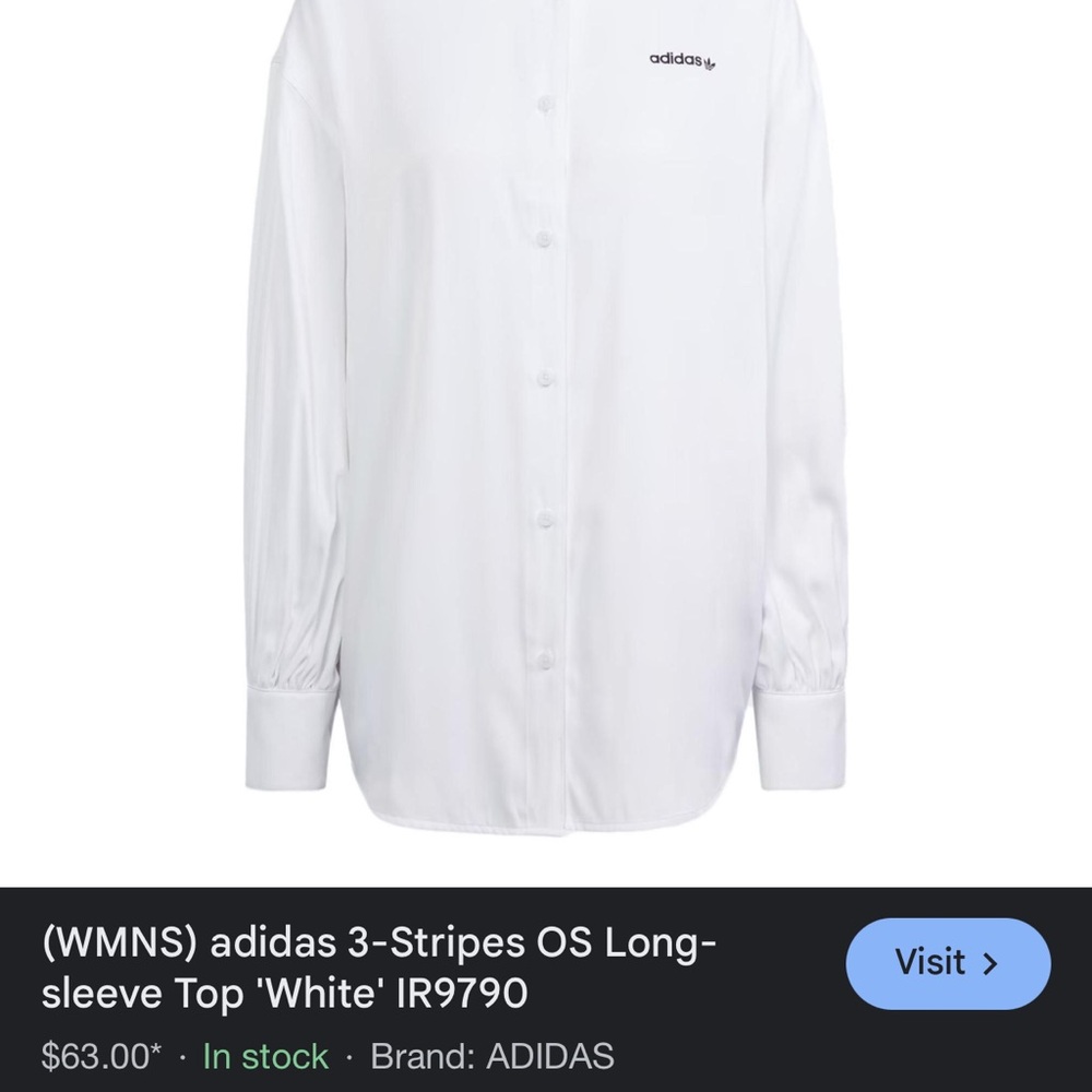 Adidas Archive Oversized 3 Stripe Button Down Shirt - Picture 5 of 5